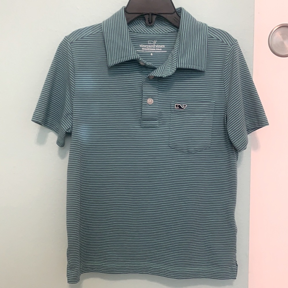 Vineyard Vines Boys Short Sleeve Stripe Polo, 6